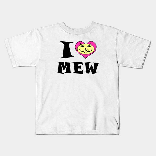 I HEART Cat - SUNNY YELLOW KITTY Kids T-Shirt by RawSunArt